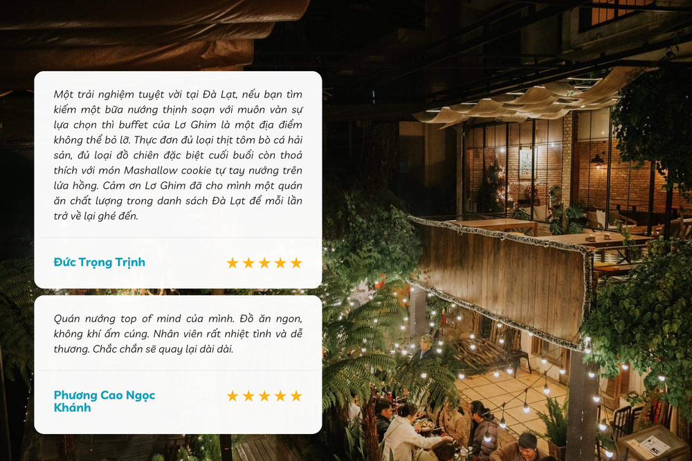 Lơ-ghim Grill & Chill sở hữu kh&ocirc;ng gian ấm c&uacute;ng, nh&acirc;n vi&ecirc;n nhiệt t&igrave;nh, l&agrave; điểm đến kh&ocirc;ng n&ecirc;n bỏ qua khi đến Đ&agrave; Lạt